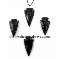 Black Obsidian 1" - 1.50" Arrowhead Pendants